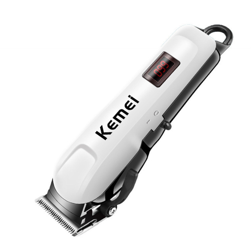Kemei KM-809A ร้านทําผมแบบชาร์จไฟได้ปัตตาเลี่ยนผมไฟฟ้าในครัวเรือนปัตตาเลี่ยนผมไฟฟ้า Kemei KM-809A จอ