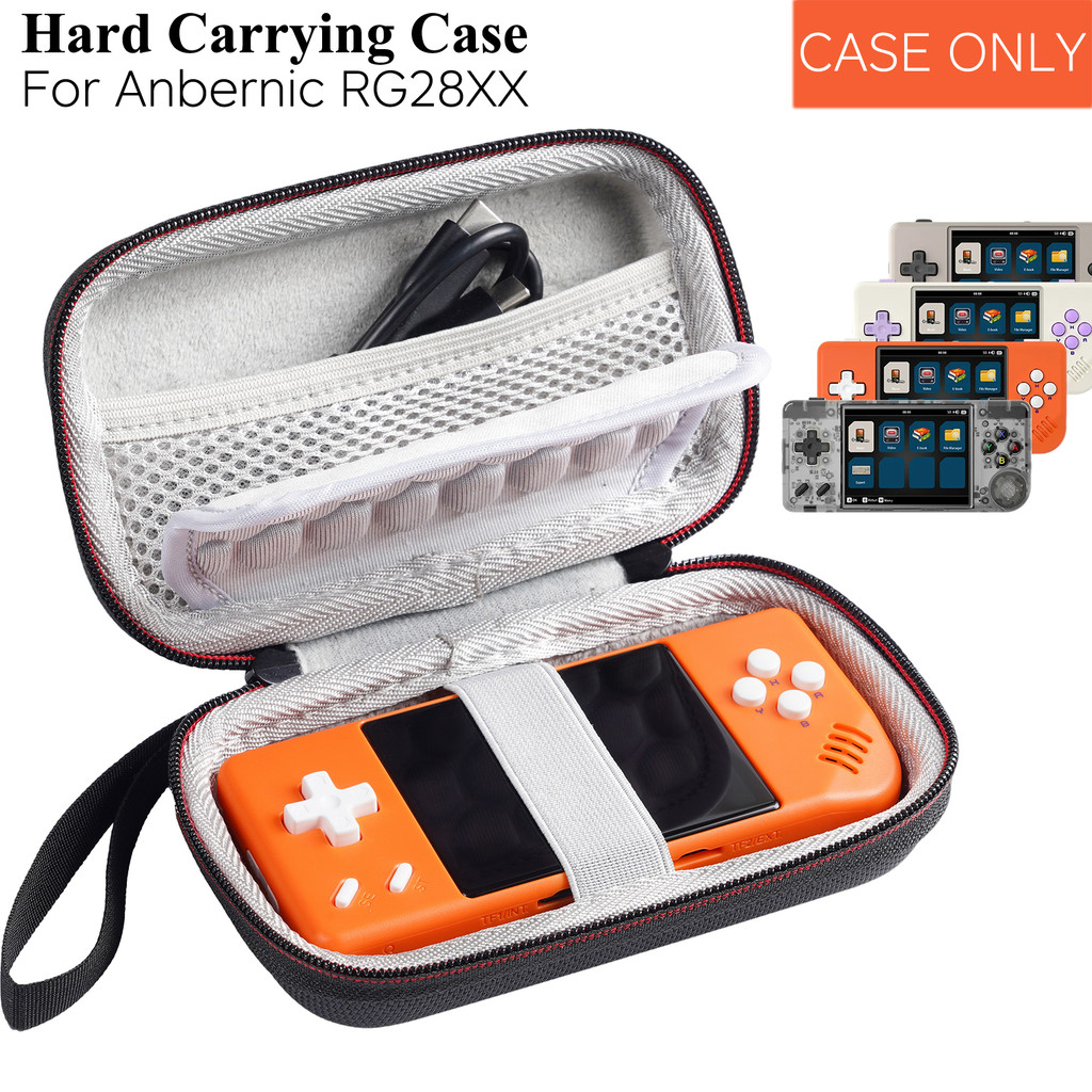 สําหรับ Anbernic RG28XX Retro เกมคอนโซลมือถือกระเป๋าถือ - ทนทาน Eva กระเป๋าป้องกันพร้อมถุงตาข่ายพิเศ