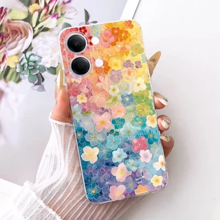 สําหรับ Vivo Y05 Y11d 2026 ใหม่ Elegant ดอกไม้แมวภาพวาดปลอก Vivo Y11D Y05 4G ซิลิโคนนุ่ม TPU เคสโทรศัพท์