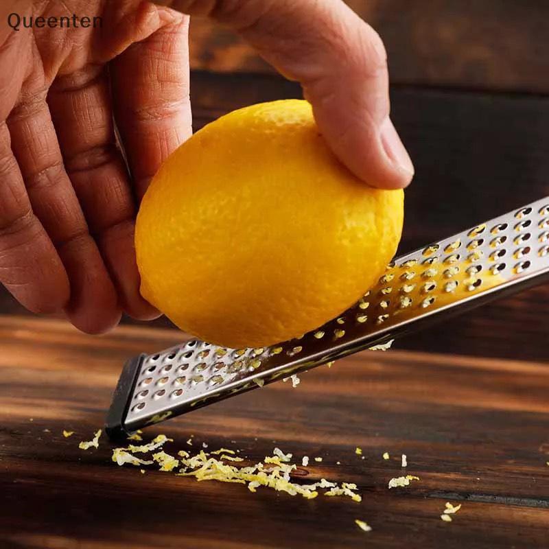 Queenten Kitchen Lemon Fruit Peeler ชีส Zester Microplane เครื่องขูดผักผลไม้ QT