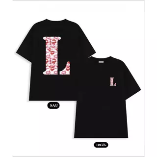 COD จัดส่งตลอด 24 ชั่วโมง Fanfei เสื้อยืดพิมพ์ลายรอยจูบ จูบตามคำขอ ผ้าฝ้าย 100% 2 ทาง เย็น ดูดซับเหงื่อ