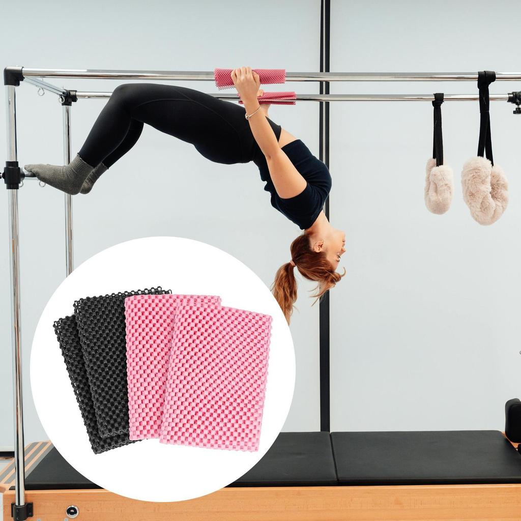 [qwnjto] 4 ชิ้น Pilates Reformer Nonslip Traction Pads,Foldable Grip Mats,Professional Pilates Refor