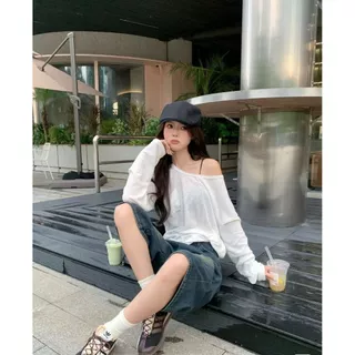 พร้อส่งจากกทม Oversize เสื้อชีฟองทรง ใส่แมทช์เสื้อสายเดี่ยว หรือ บิกินี่ ใส่คลุมได้ทุกงาน UMISO