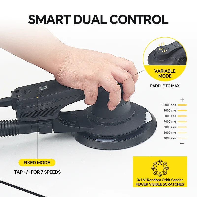 360W 150MM Random Orbital Sander เครื่อง 5 มม. ความประหลาด Brushless ไฟฟ้า Orbital Sander