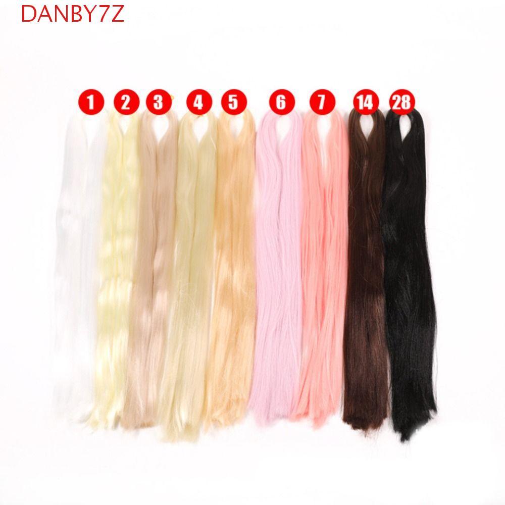 DANBY7Z BJD ผมแถว Diy ผมแถวผ้าไหมนมสี Anti-Mohair สําหรับทุกตุ๊กตาวิกผม Handmade Hook สีดําผมปลอม