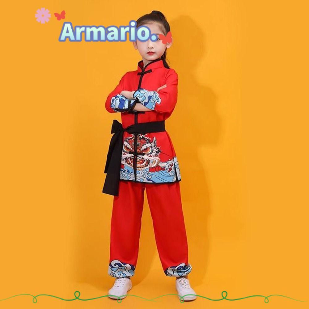 ARMARIO Kungfu ชุด, เครื่องแต่งกาย Wushu แบบดั้งเดิม, แฟชั่น Wushu Performance แขนยาวพร้อมเข็มขัดศิล