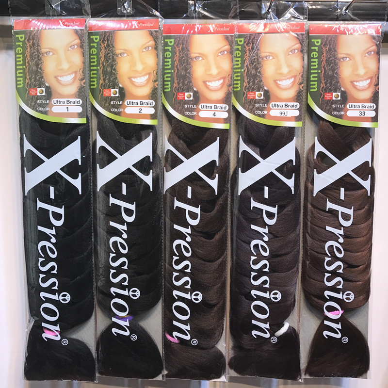 Popular~xpression Black dreadlock wig Colorful braided wig Synthetic fiber braids Braided hair exten