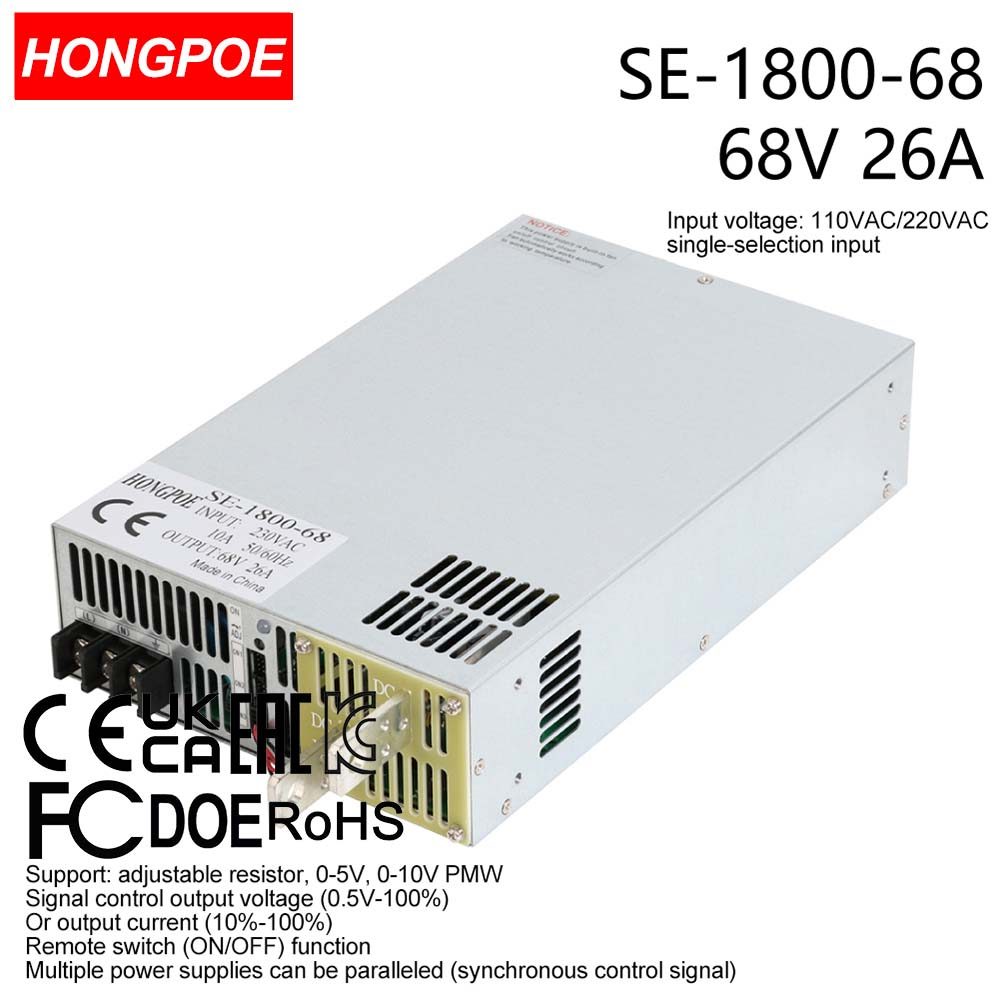 0-68V 26A 1800W ปรับ AC-DC 0-5V 0-10V PLC/PMV หม้อแปลงควบคุมสัญญาณ เหมาะสําหรับมอเตอร์/แบตเตอรี่/พลั