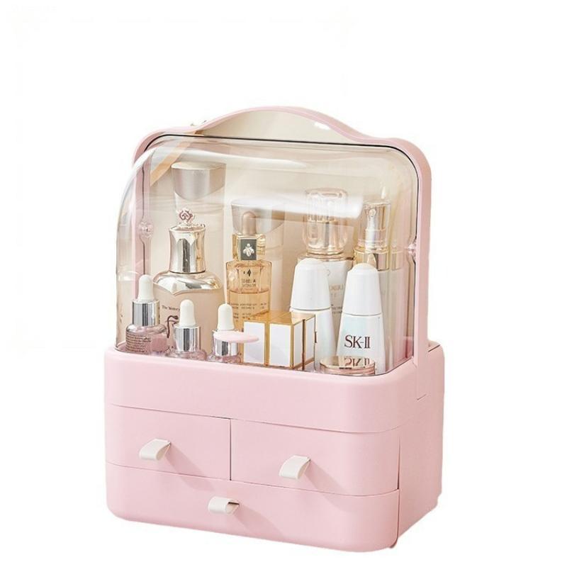 💄กล่องเครื่องสำอาง MULI Mall ลิ้นชัก 2 ชั้น ฝาใสเปิด 2 ด้าน หูจับ พกพาสะดวก✨