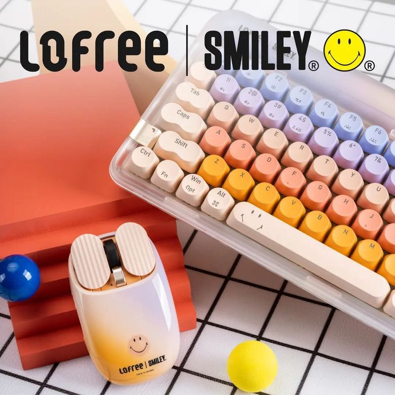 Lofree Lofree SMILEY SMILEY Co-Branded Mechanical Keyboard Office สามโหมดไร้สาย Hot Plug 84-Key น่าร
