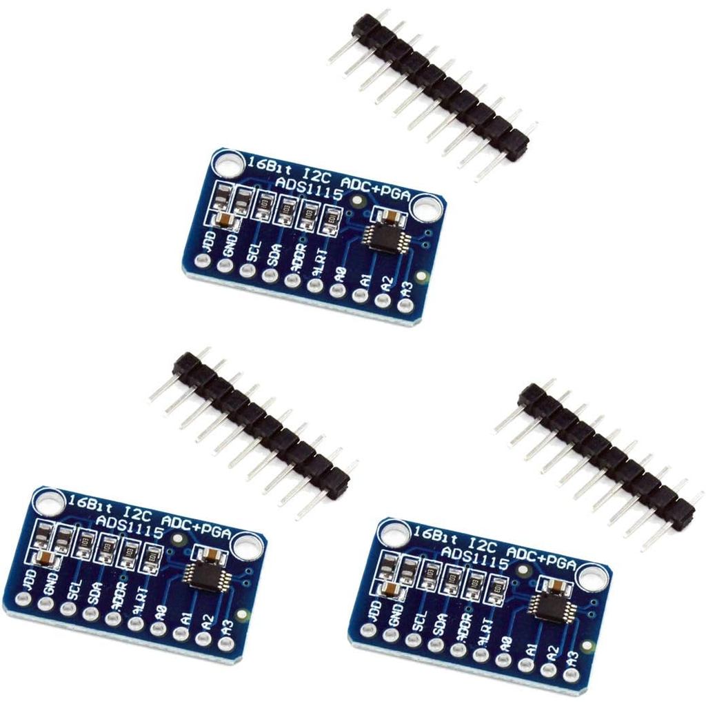 HiLetgo 3pcs ADS1115 16 บิต 16 Byte 4 ช่อง I2C IIC Analog-to-Digital ADC PGA Converter พร้อมโปรแกรมเ