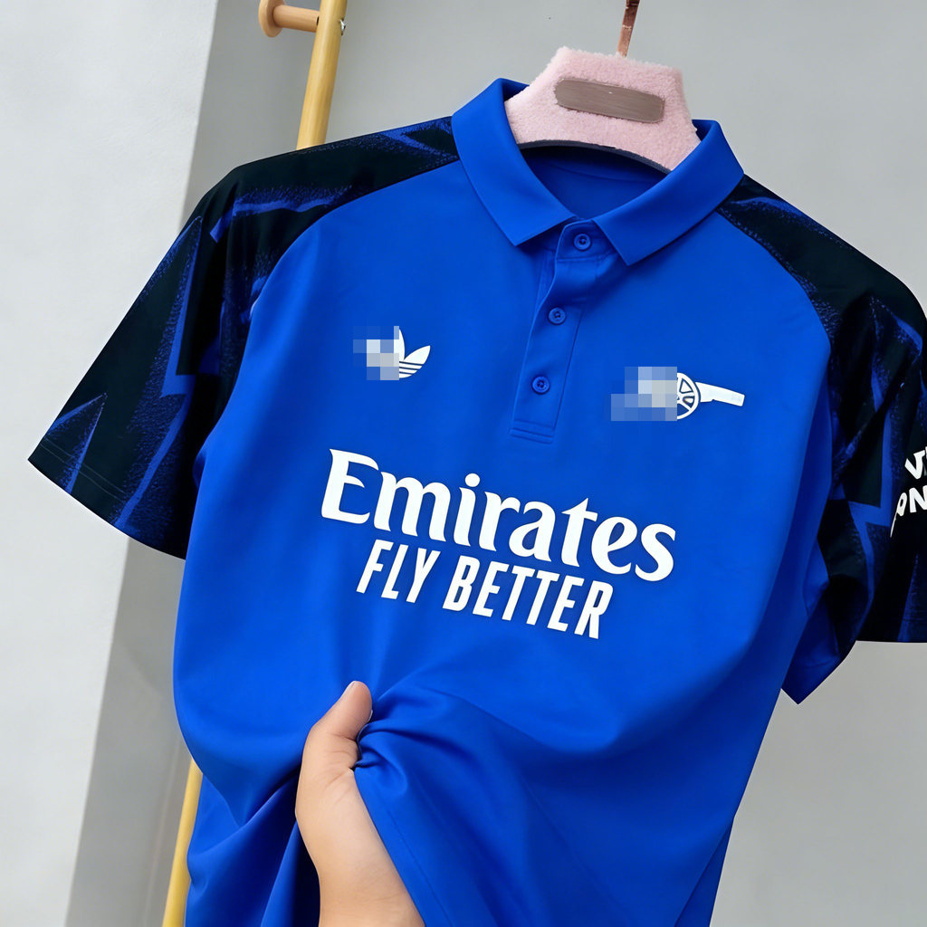 เสื้อกีฬาฟุตบอลสีฟ้าสำหรับผู้ชาย ระบายอากาศดี