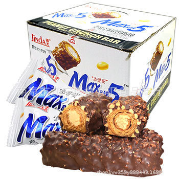 Jinda max5 Sandwich Chocolate Bar Energy Bar Single 35g One Box 12 ชิ้น