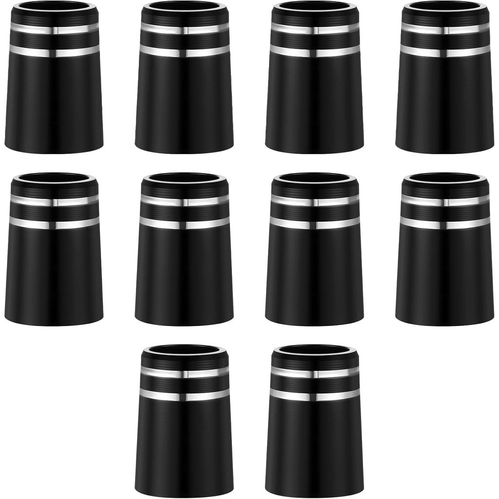 ชิ้นส่วน Ferrules กอล์ฟสำหรับทีปิด้าน ดำ ขนาดคู่ มาในเซต 10 ชิ้น เหมาะสำหรับปลายท่อ.ID:0.370", OD:0.