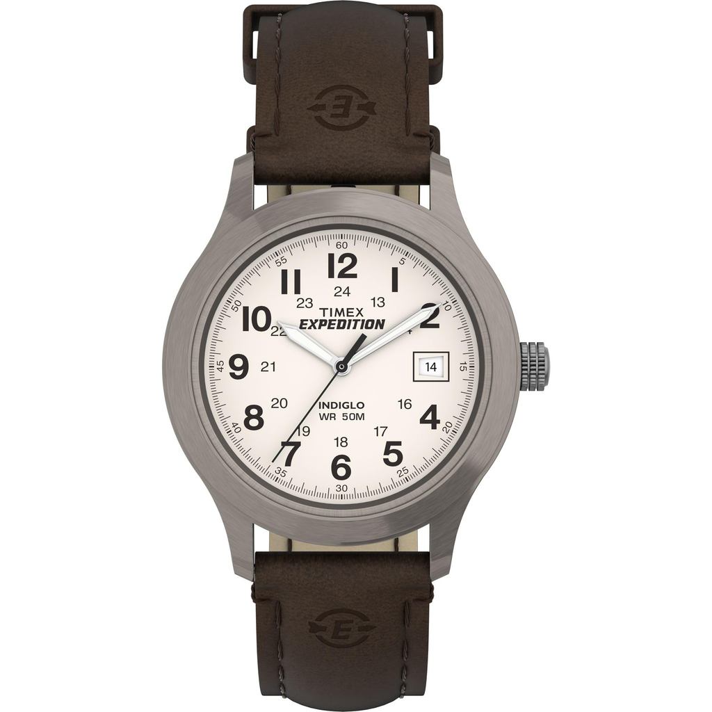 Timex Men's Expedition Brown Leather Strap Watch