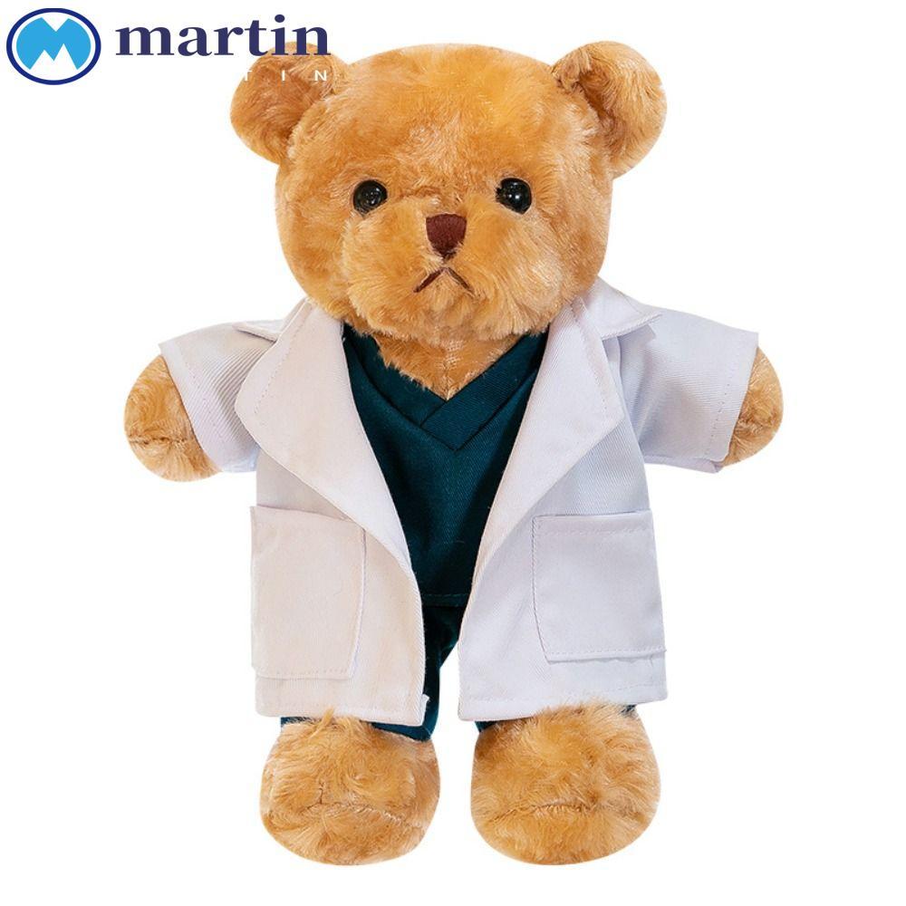 MARTIN Doctor Bear ตุ๊กตา, Cuddly White Coat พยาบาลหมี Plush, ของเล่นเด็กการ์ตูน 30 ซม.ชุดสัตว์ตุ๊กต