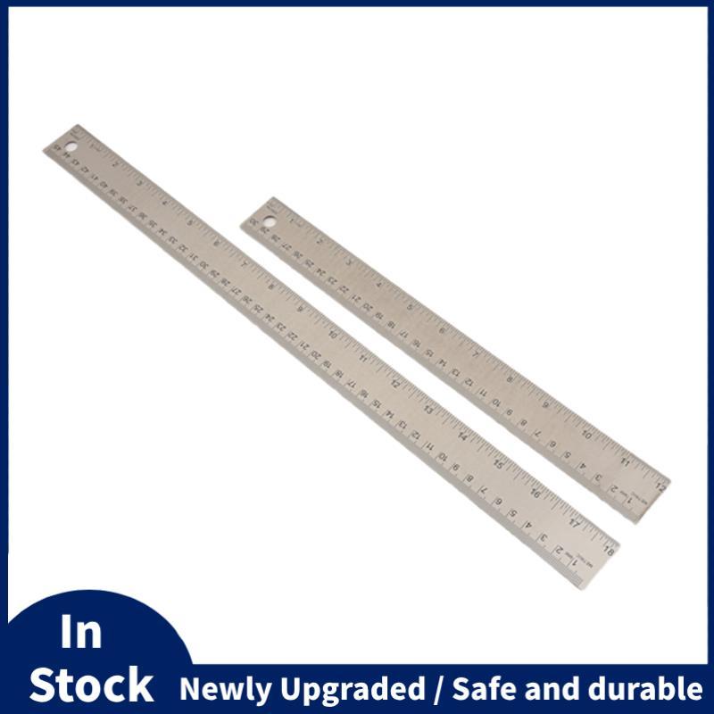 ไม้บรรทัดโลหะพร้อมข้องอคอร์ก:(12+18 นิ้ว) ไม้บรรทัดสแตนเลส ไม้บรรทัดกันลื่นพร้อมนิ้วและ เซนติเมตร