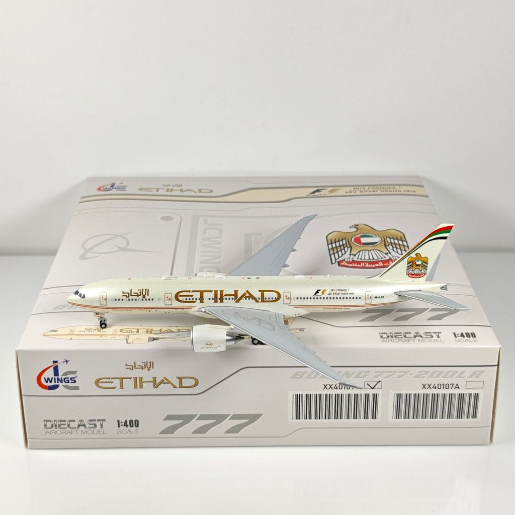JC Wings XX40107 1: 400 Attihad Airlines B777-200LR A6-LRD โลหะผสม