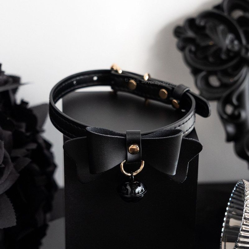 Special Clearance Cute Bell pu Collar Bow Tie choker Collar pap02.th HL26.3.21