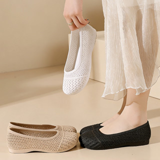 ส่งเร็ว🚚รองเท้าผู้หญิง แฟชั่น PVC รองเท้าสวมแบบโปร่ง ระบายอา…