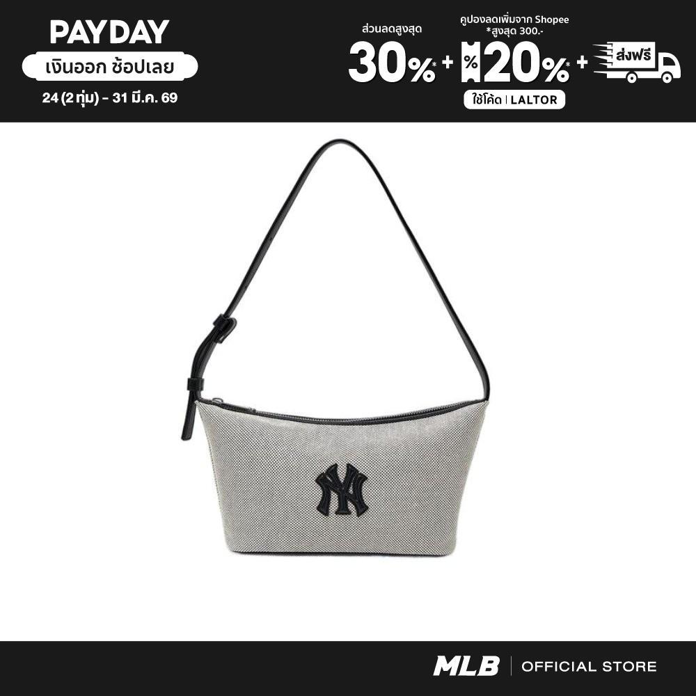 MLB กระเป๋าสะพายไหล่ ยูนิเซ็กส์ Basic Canvas Hobo Bag รุ่น 3ABQBC15N 50BKS สีดำ