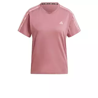 adidas วิ่ง เสื้อยืด Own the Run 3-Stripes ผู้หญิง สีชมพู IW0012