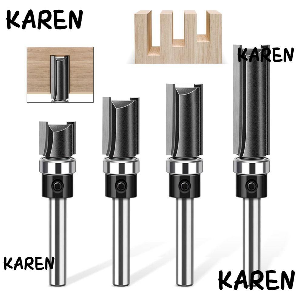 KARENGOODS Router Bit, 6 มม.1/4 "Shank Bearing Line Cutter, Straight Copy Trimming Cutter