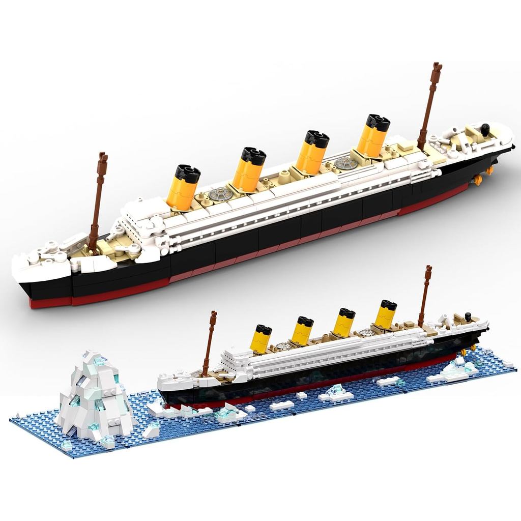 DOvOb RMS Titanic Model Building Blocks Set, 615 ชิ้นอิฐ, MOC Ship Model Display Collection Model Ki