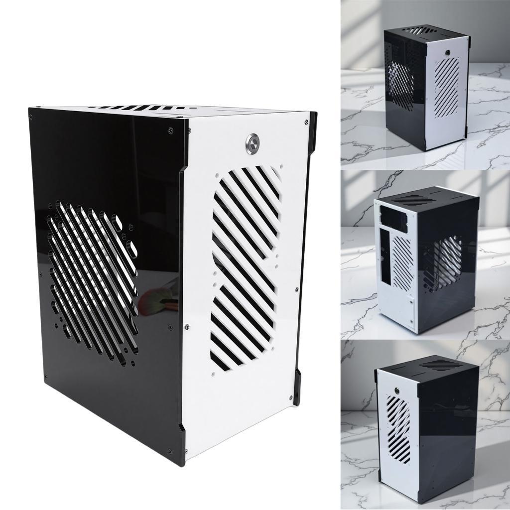 Sunnyhousess Gugxiom Mini ITX PC Case 10.5L แบบพกพาอะคริลิคคอมพิวเตอร์เดสก์ท็อปแชสซี 360 เปิด Airflo