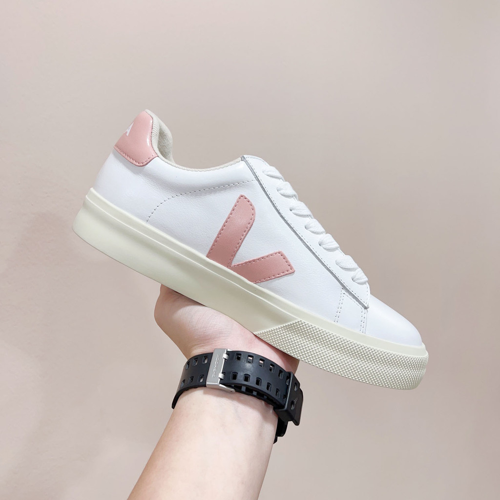 F5TN VEJA Men's white leather flat sneakers are comfortable, breathable, trendy, and British-style f