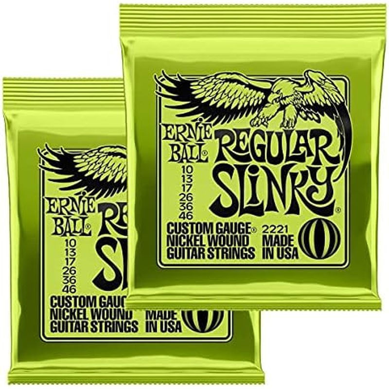 ERNIE BALL 2221 Ernie Ball สายกีตาร์ไฟฟ้า Regular Slinky (10-46) 2Set Pack