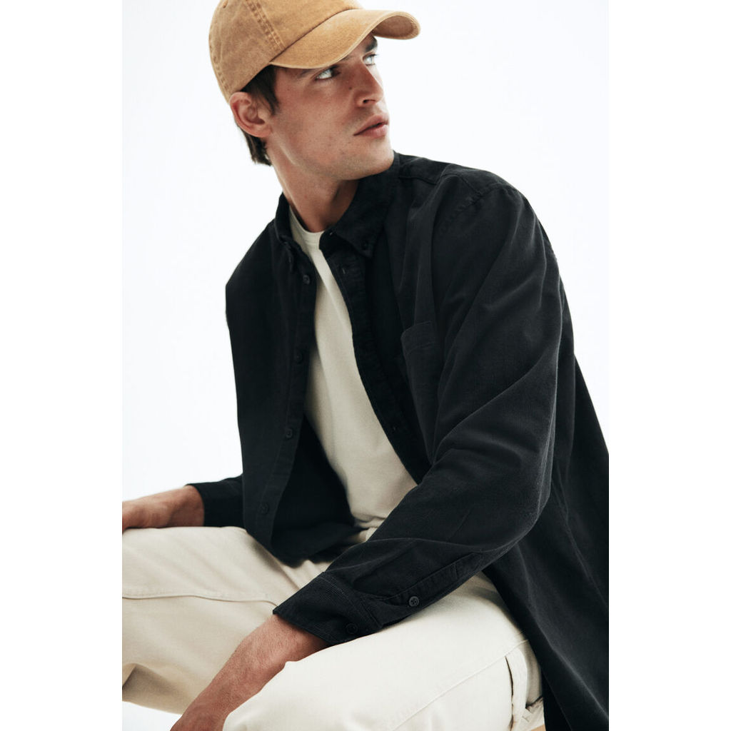 H&M(เอชแอนด์เอ็ม) เสื้อเชิ้ตคอร์ดูรอยทรงปกติ Men Regular Fit Corduroy shirt 1289456_1 – โปรปัง