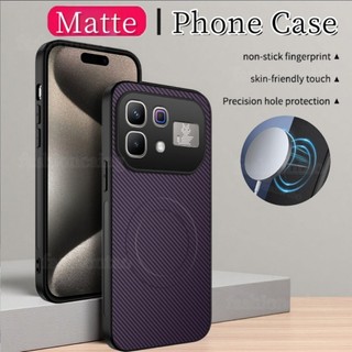 เคสสําหรับ infinix Note 60 Pro + 60Pro+ 60Proplus Note60 Pro Note60Pro Note60Ultra คาร์บอนไฟเบอร์ขาตั้งผู้ถือแม่เหล็กที่เรียบง่ายเคสโทรศัพท์กล้องเลนส์กันกระแทกปกหลัง