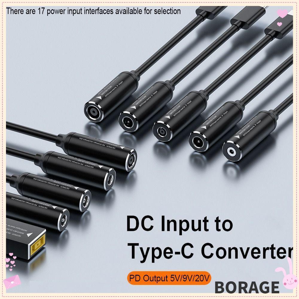 BORAG Power Adapter 5.5X2.5 7.4X5.0 4.5X3.0 มม.แล็ปท็อปชาร์จ 5 V 9 V 12 V DC to Type C สําหรับ //