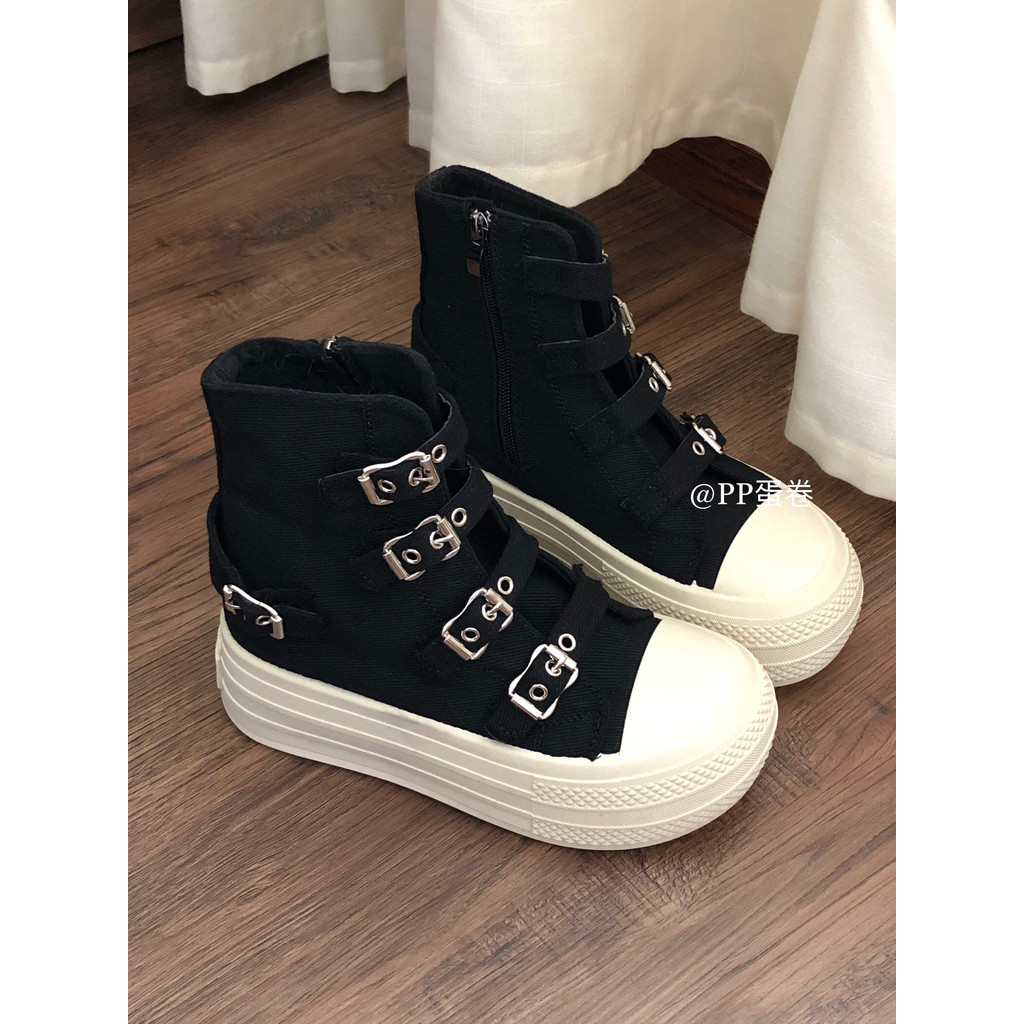 PP Egg Roll Heel Height 7cm Hardware Canvas High-Top Shoes Selected Products