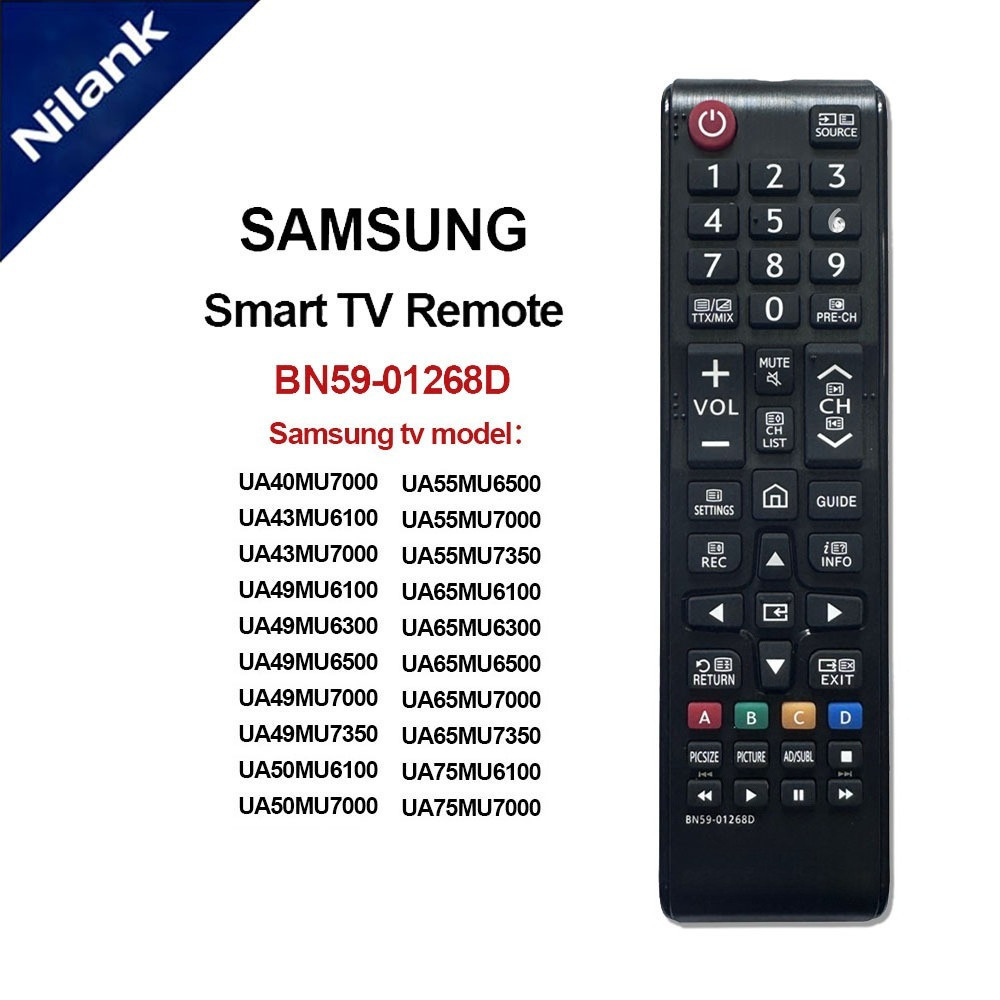 NiLANK SAMSUNG รีโมทคอนโทรล ทีวี เหมาะสำหรับ รีโมทคอนโทรลทีวี LCD สมาร์ทของซัมซุง รุ่น BN59-01268D