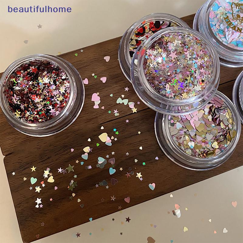 <DBFl-t> 1 กล่อง Glitter Star เล็บเลื่อม 3D Charming ผสมสี Candy สีเล็บ Flake Five-Point Star Nail Art Decor Diy Accessor ใหม่