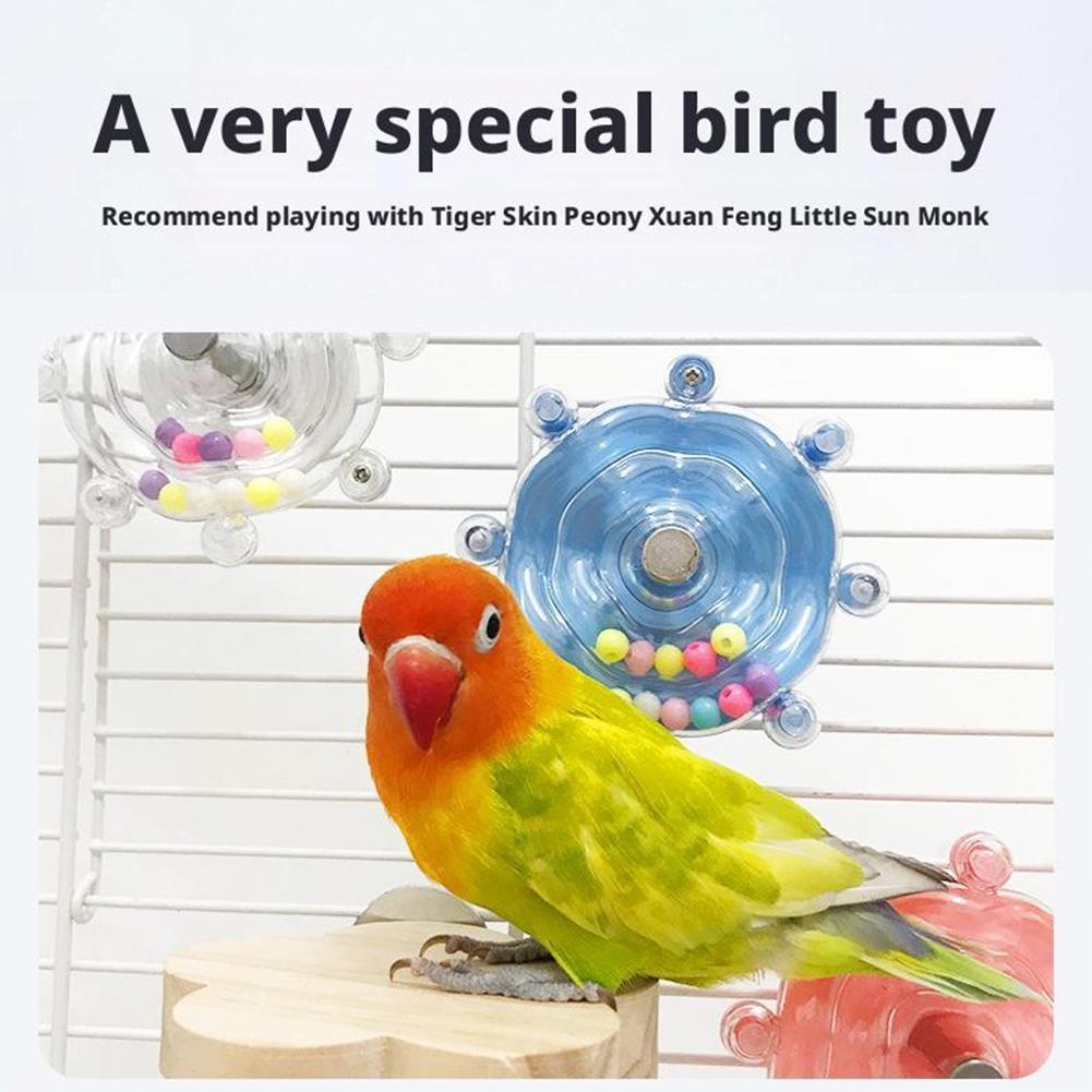 Parrot Decompression ของเล่นจานบิน Fun Gnawing ของเล่นล้อ H8u3