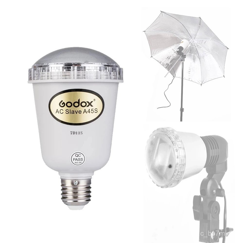 Godox A45s Photo Studio Strobe Light AC Slave Flash Bulb E27 Screw thread lamp holder 220V high sens