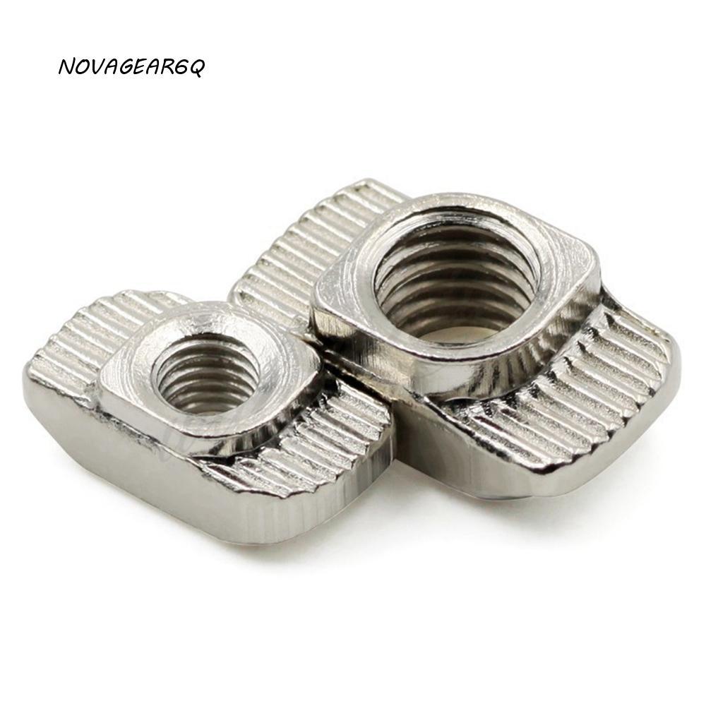 NOVAGEAR6Q ด้าย T Nut M3-M8 10/50pcs T-Slot EU มาตรฐานเหล็กคาร์บอนโปรไฟล์อลูมิเนียม