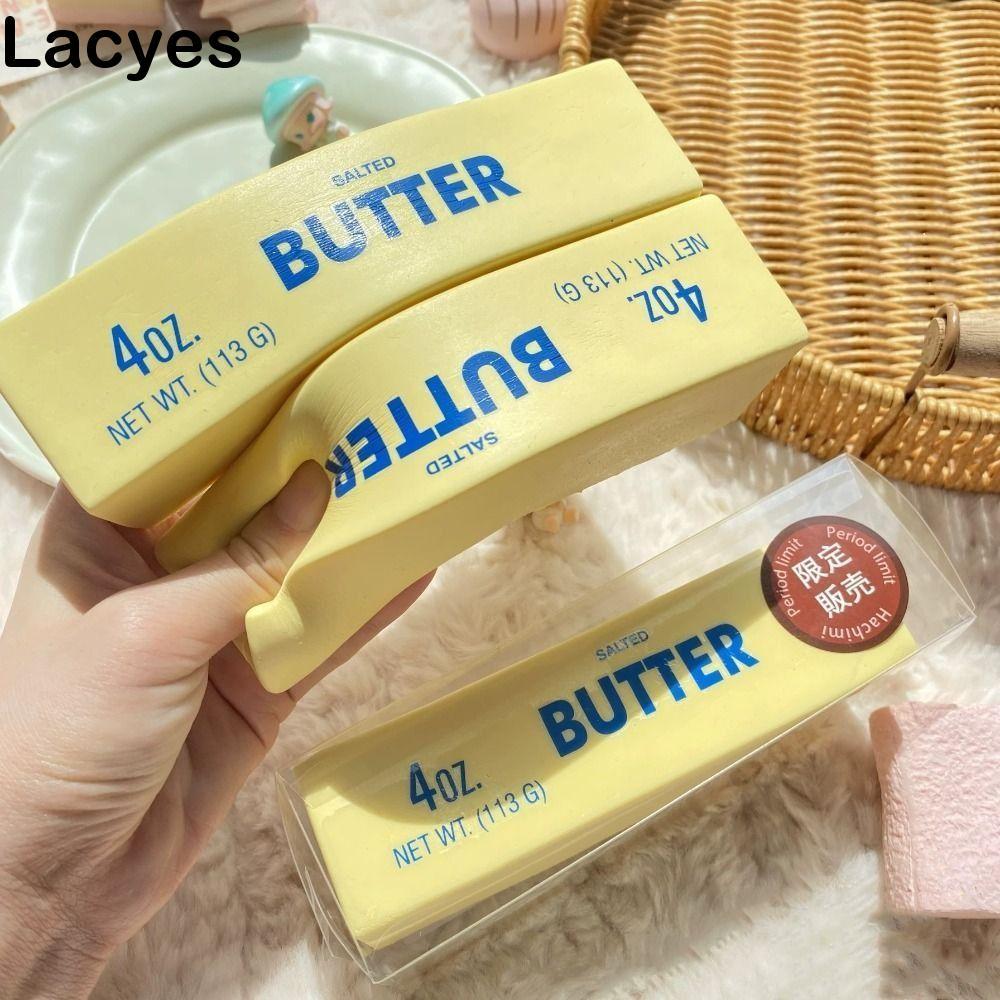 LAYES แท่งเนยเด้งช้านุ่ม, ของขวัญผ่อนคลาย Sensory Butter Stick ของเล่นบีบ, ความวิตกกังวลบรรเทายืดยืดหยุ่น 14.5 ซม. สมจริง Butter Sticks เด็ก