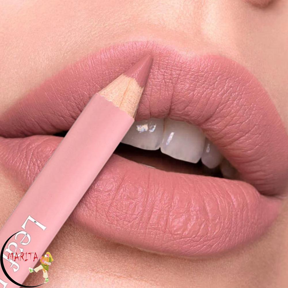MARITA ลิปสติกดินสอ, Moisturising Waterproof Matte Lipliner Pencil, Long Lasting Plumping Lipliner P
