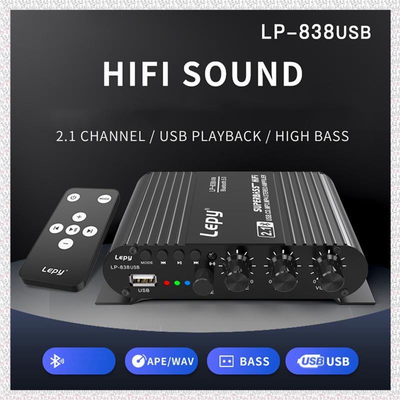 [deeamber.ph] 838 USB Bluetooth Subwoofer Amplifier HIFI 2.1 12V Car Home Amplifier U Disk Lossless 