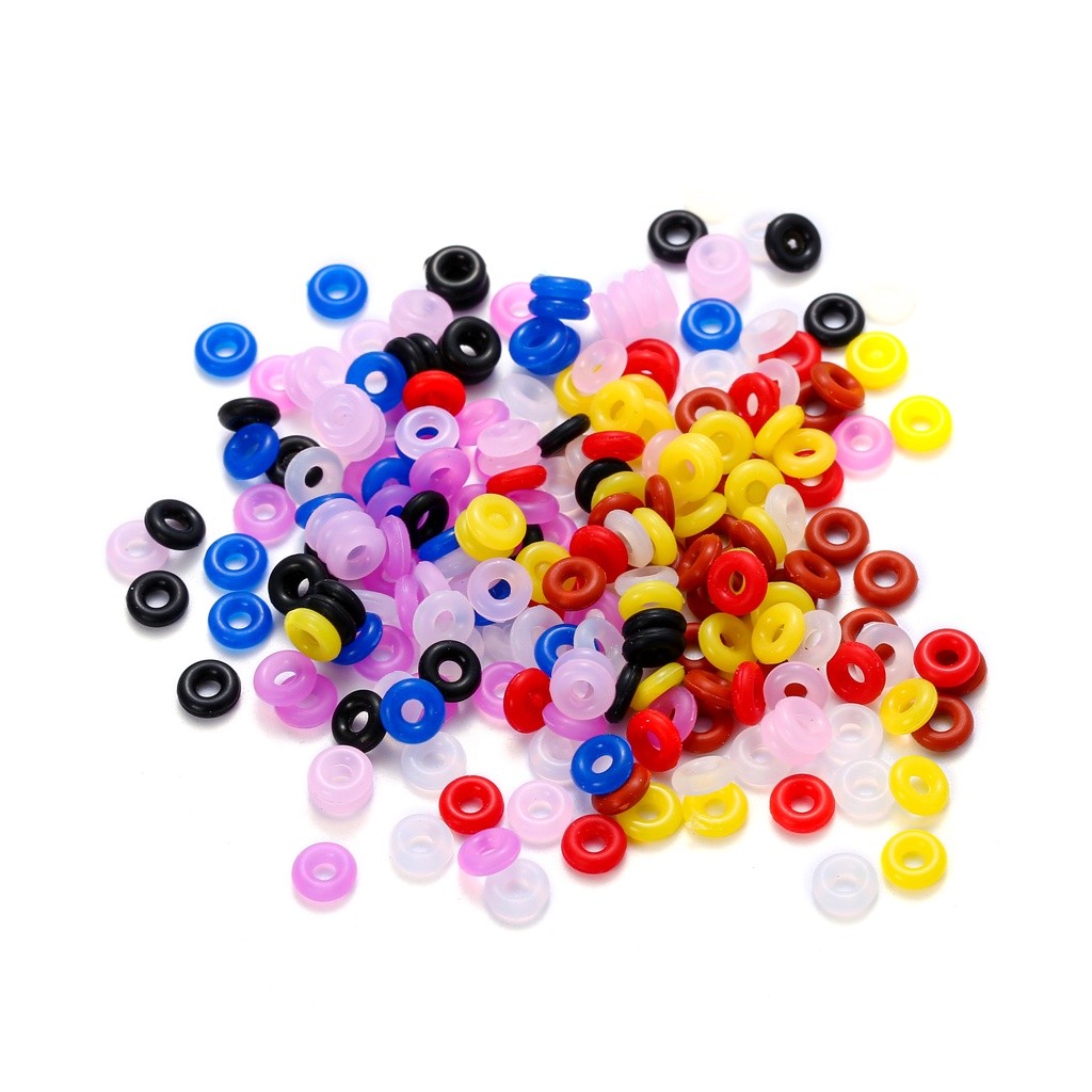 แหวนยาง ขนาด 6×1.9 มิลลิเมตร มีหลายสี เหมาะทำอะไหล่เครื่องประดับ DIY สร้อยข้อมือ สร้อยคอ จำหน่ายแพ็ค 50 หรือ 100 ชิ้น