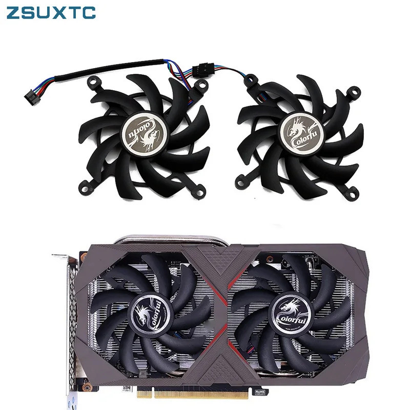 HL 2PCS 85 มม.RTX 2060 2060Super GPU พัดลมสําหรับสีสัน GeForce RTX2060 GTX 1660 TI 1660 Super กราฟิก