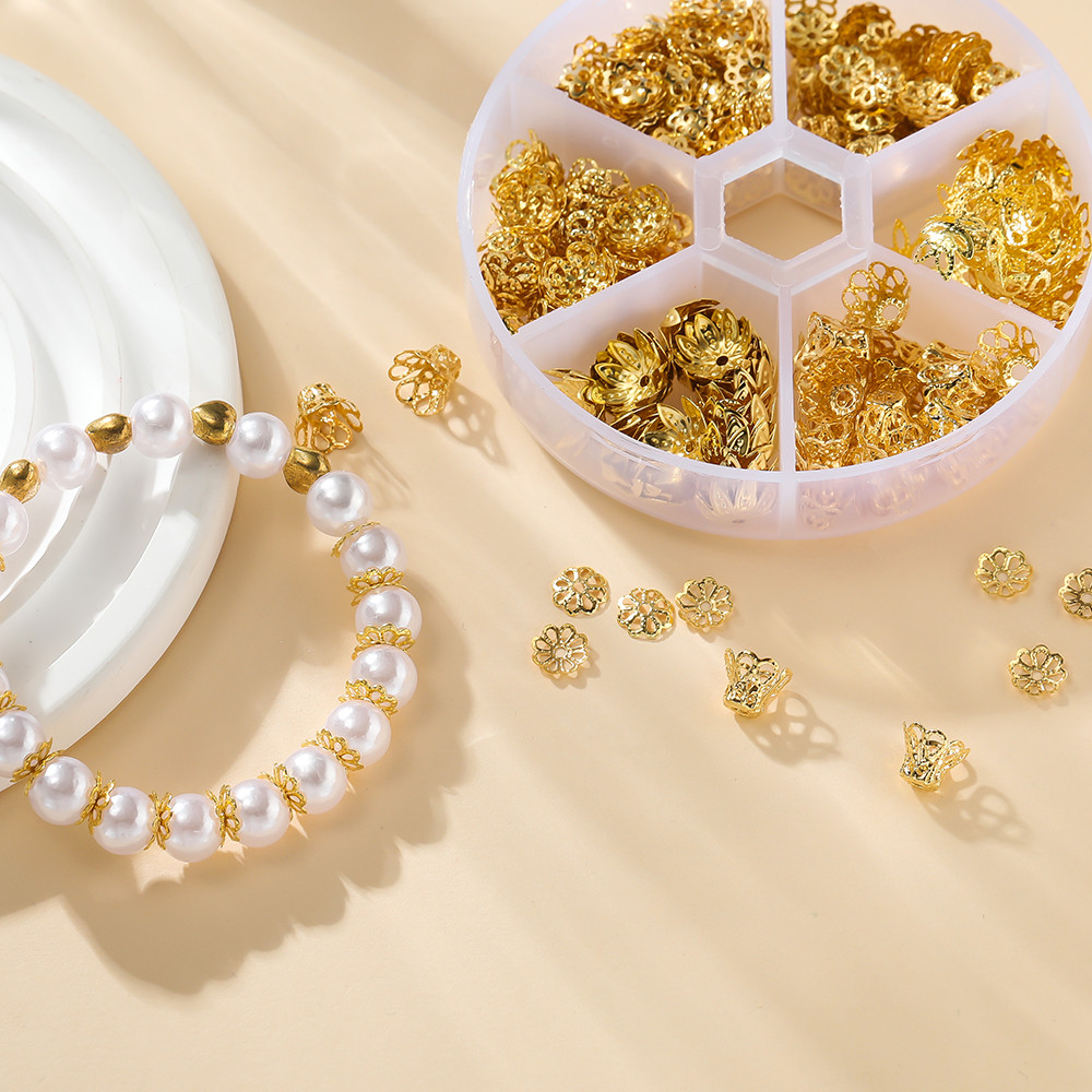 650ชิ้น เซ็ตฝาครอบลูกปัด 6ช่อง รวมทรงดอกไม้และฐานรองหลายแบบ อะไหล่ DIY สำหรับแต่งสร้อยและข้อมือ ราคา ถูกที่สุด ดีลบีเคเค แกลเลอรีภาพที่ 3