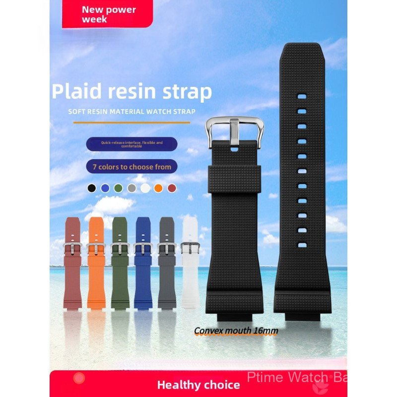 สายรัดเรซินขนาด 16 มม. เข้ากันได้กับ GA-2100 B2100 GM-2100 GBM-2100 สายนาฬิกาซิลิโคนแบบปลดเร็ว