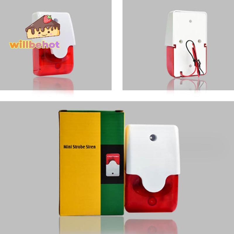 [Willbehot-t] Strobe Siren Alarm 103 DB Horn 12 V/24 V/220 V สายไฟกระพริบนาฬิกาปลุกกลางแจ้งตํารวจ Strobe Light Siren Alarm [ใหม่]