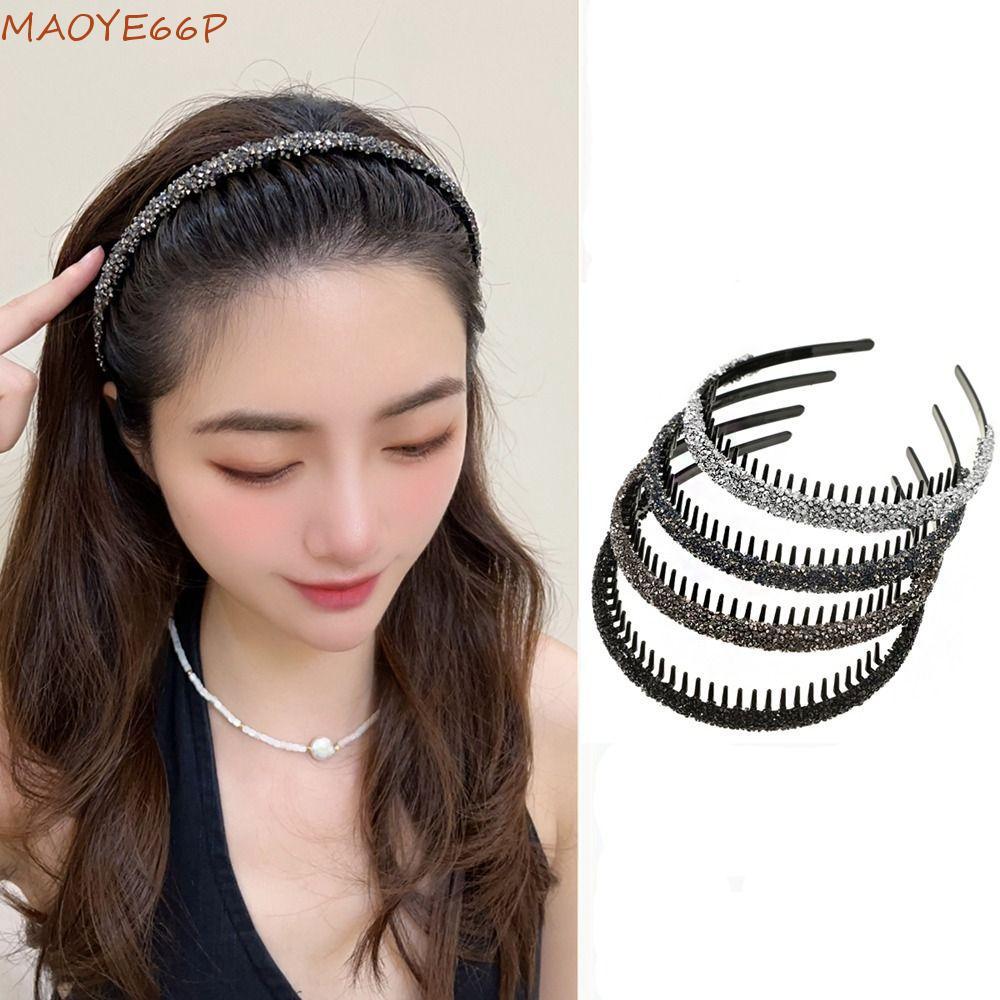 MAOYE66P ที่คาดผม Rhinestone, ล้างหน้า Make Up Hairband