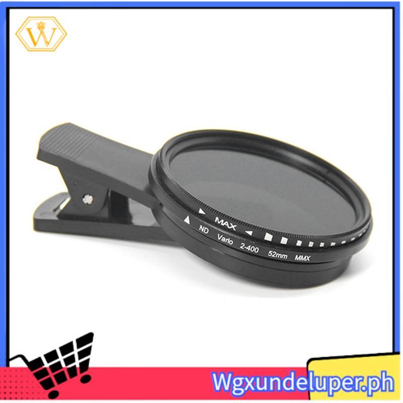 W52mm ND Filter ND2 ถึง ND400 Clip-on Variable Neutral Density Filter สําหรับโทรศัพท์โทรศัพท์มือถือก